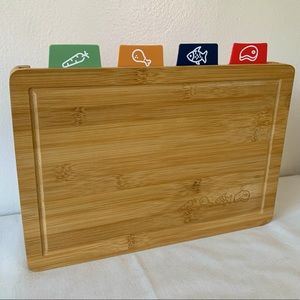 NEW Art and Cook 5 Piece Bamboo Cutting Board Quick Change Cutting Mats